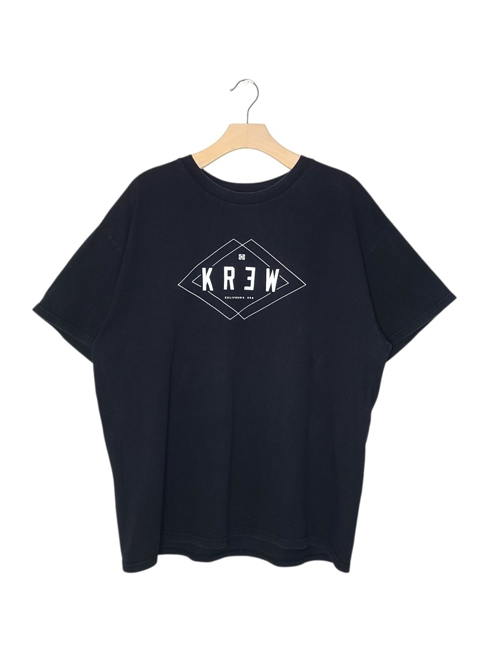 KR3W Black Short Sleeve Tee with White Diamond Logo